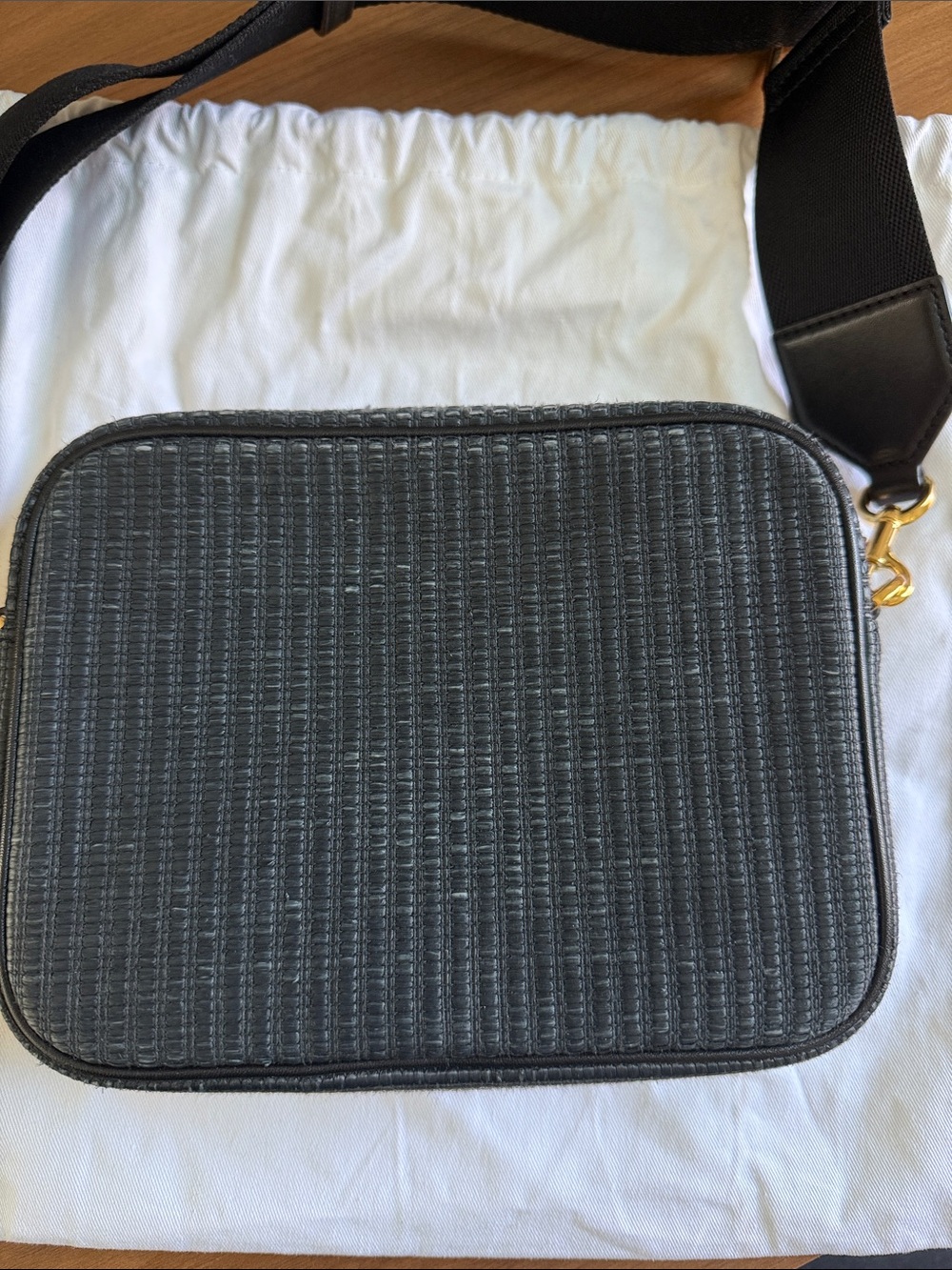 Veronica Beard Black Crossbody Camera Bag with Embossed Crest - Picture 5 of 7